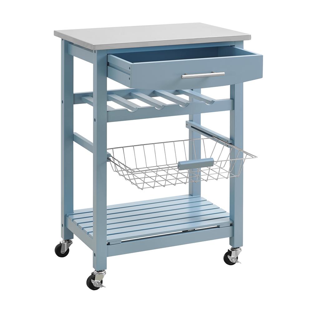 Clarke Blue Kitchen Cart. Picture 3
