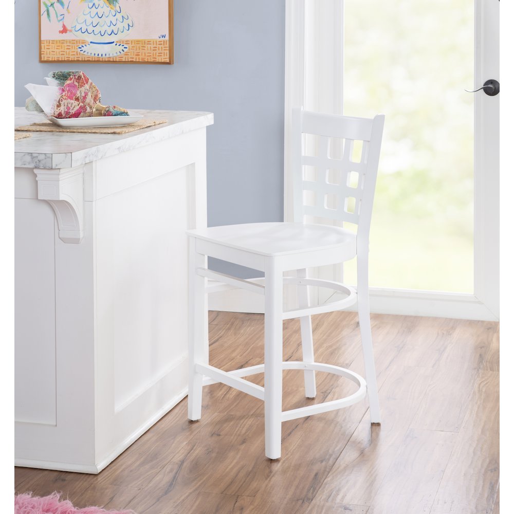 Lola Counter Stool White Set Of 2. Picture 3