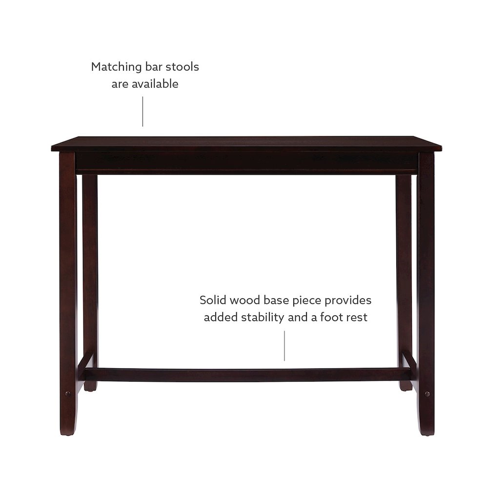 Claridge 36 Inch Counter Height Pub Table, Walnut. Picture 8