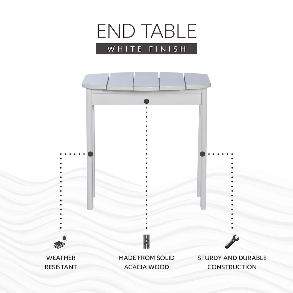 White Adirondack End Table. Picture 13