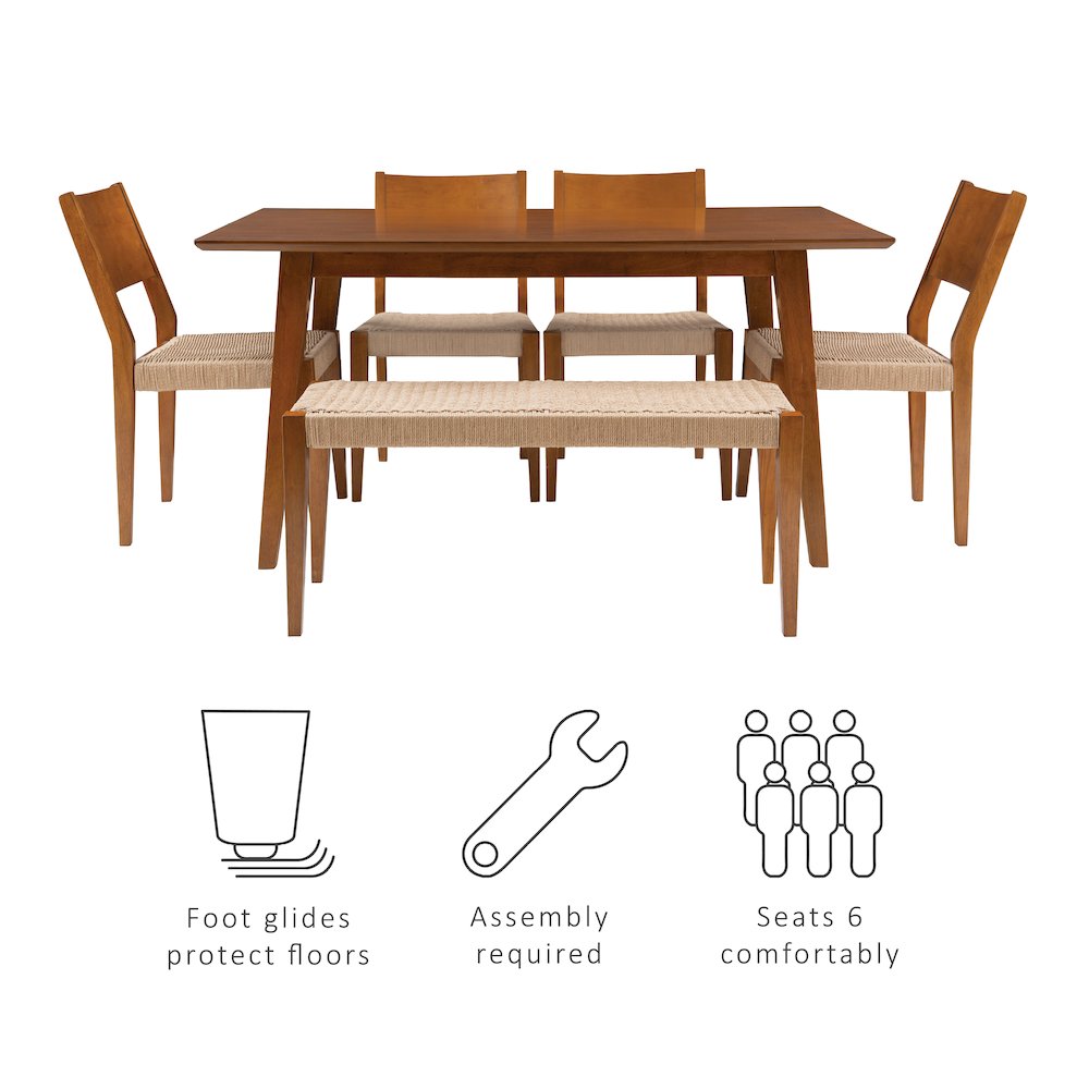 Cadence 6Pc Dining Set Brown. Picture 17
