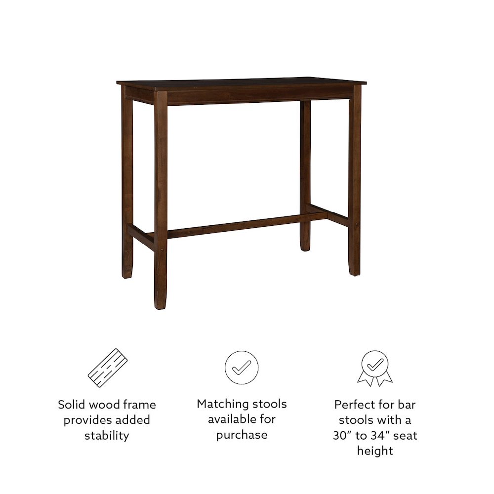 Claridge 42 Inch Bar Height Pub Table, Rustic Brown. Picture 10