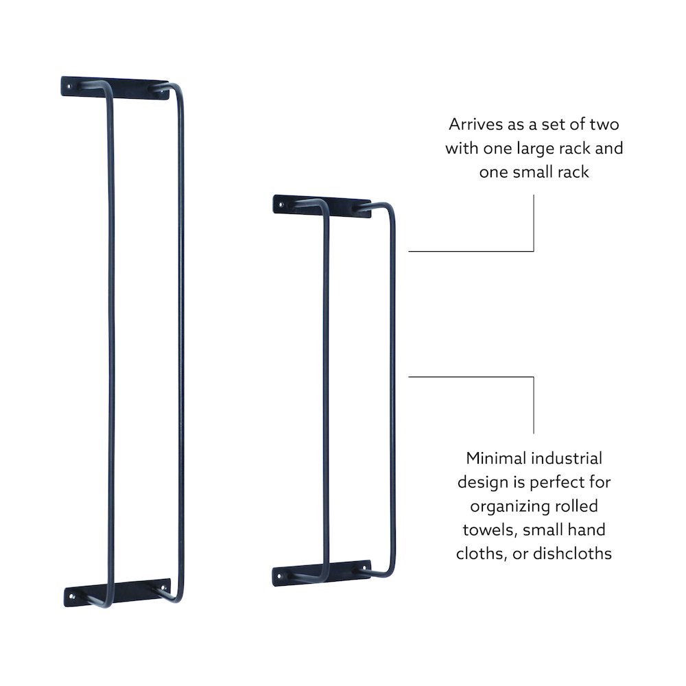 Triston Metal Towel Rack 2Pk Black. Picture 10