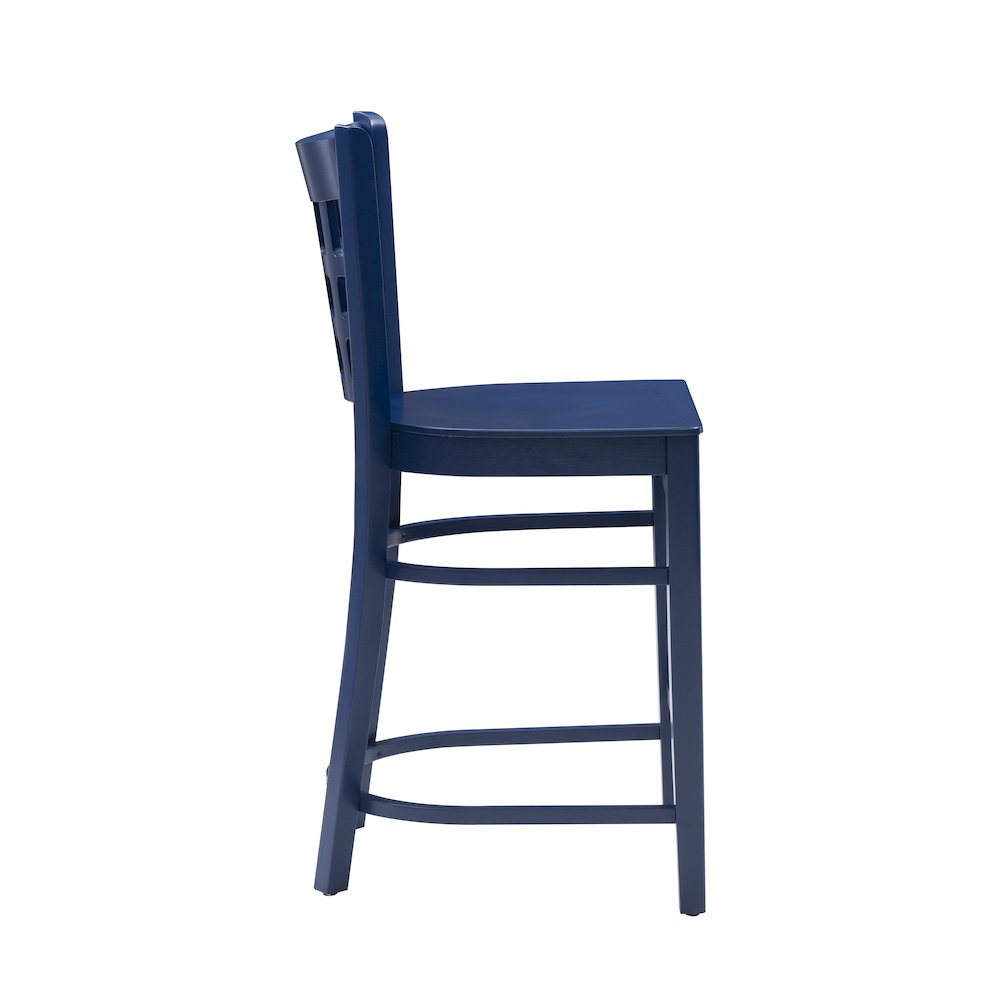 Lola Navy Counter Stool W Wood Seat. Picture 6