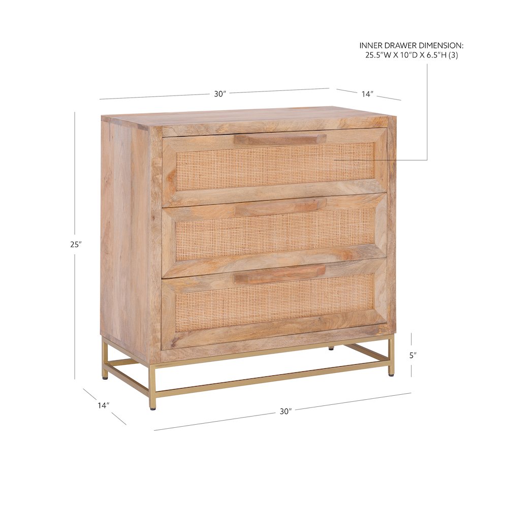 Janie Rattan Cabinet Three Drawers. Picture 12