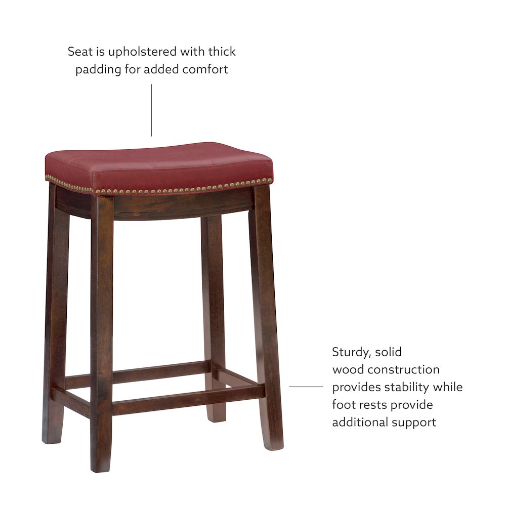 Claridge Red Counter Stool. Picture 9