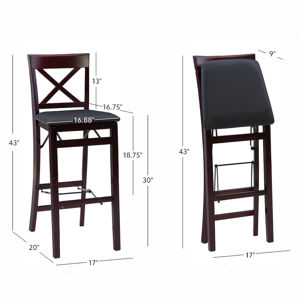 Triena 30 In X Back Folding Bar Stool. Picture 17