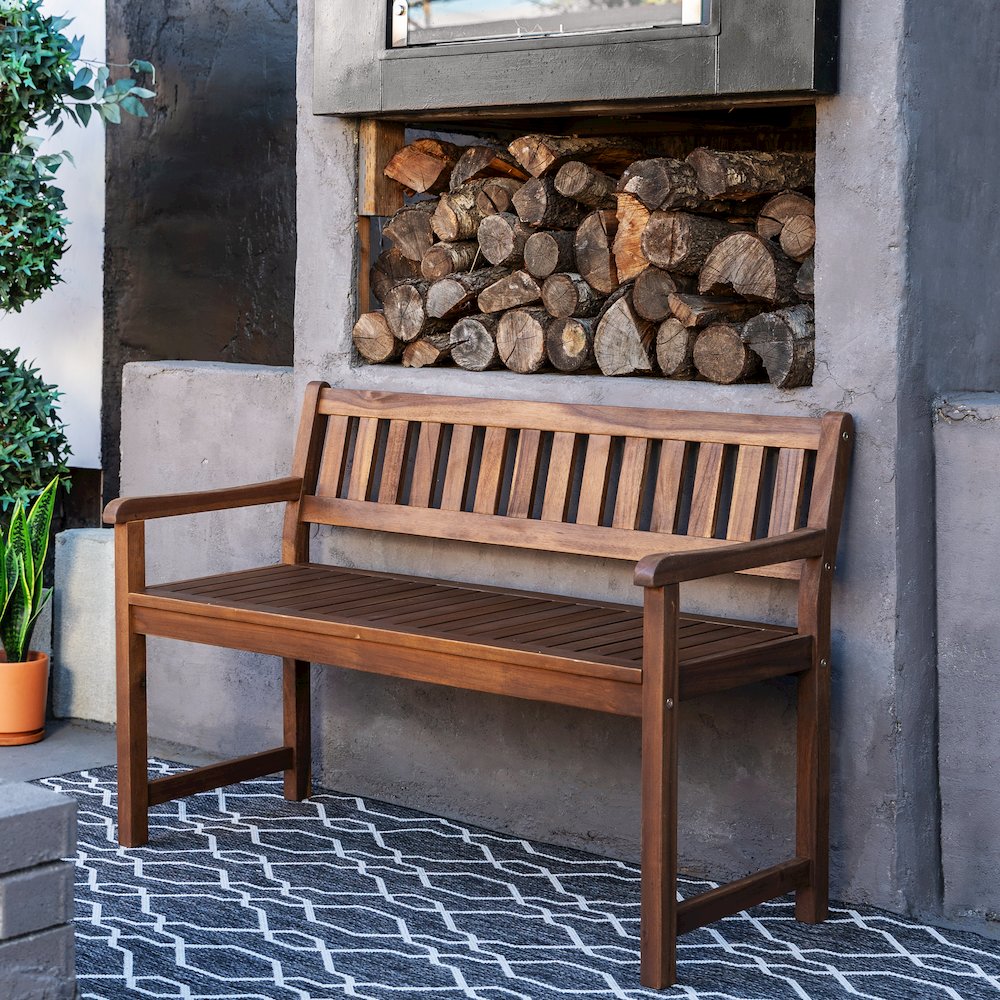 Catalan Bench - Acorn Finish. Picture 2