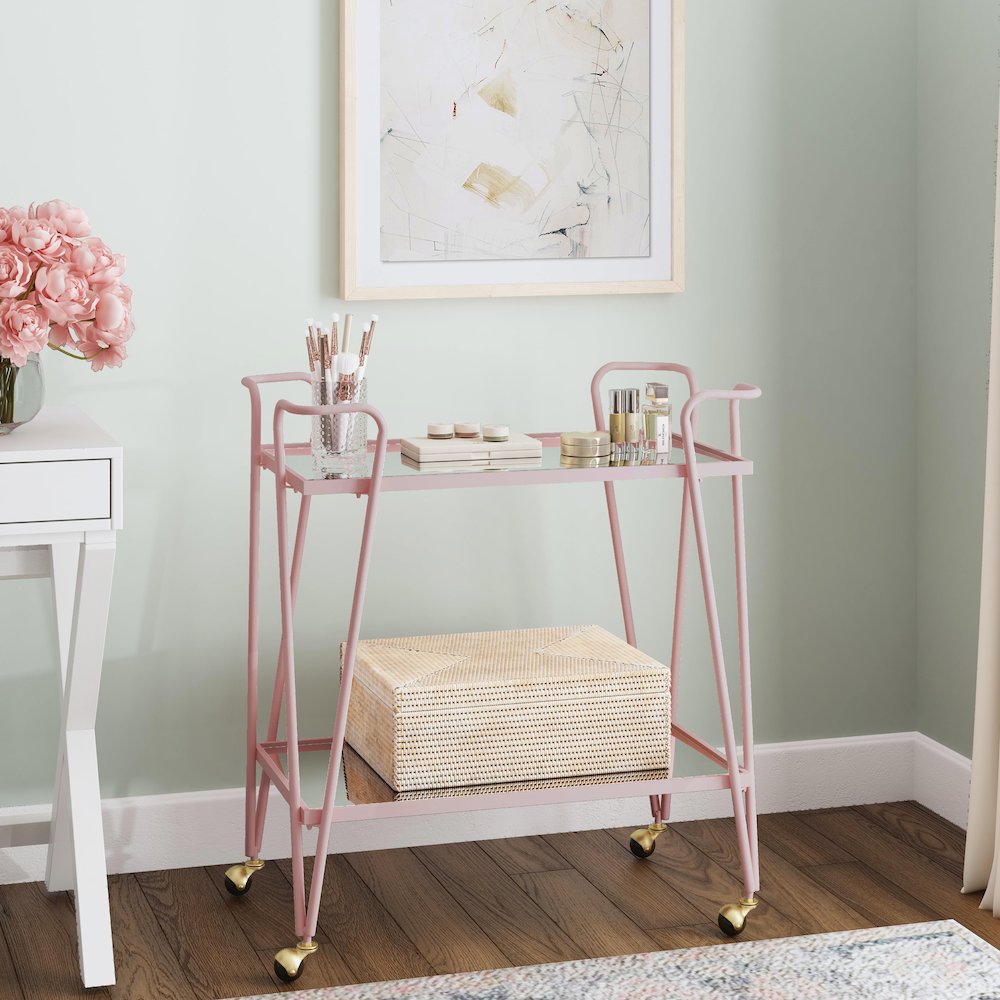 Pink Mid-Century Bar Cart. Picture 6
