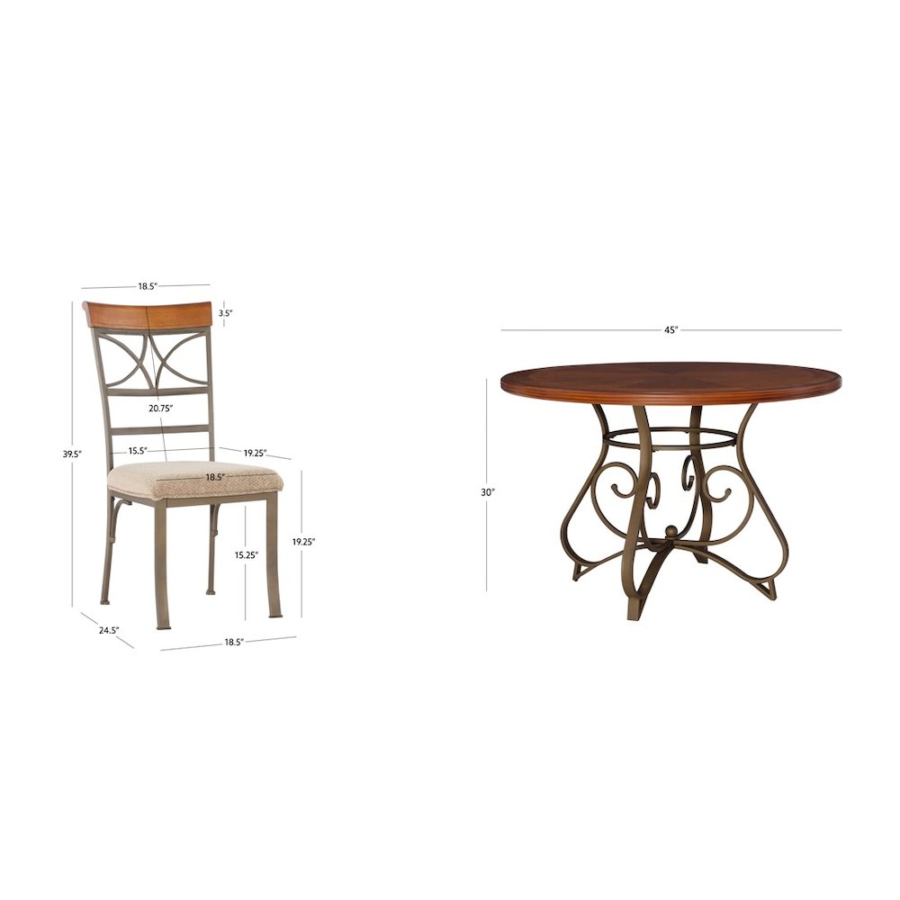 Hamilton 5pc Stationary Dining Set. Picture 5