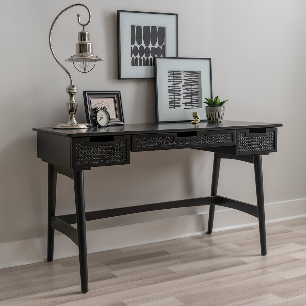 Ryker Rattan Desk Black. Picture 5