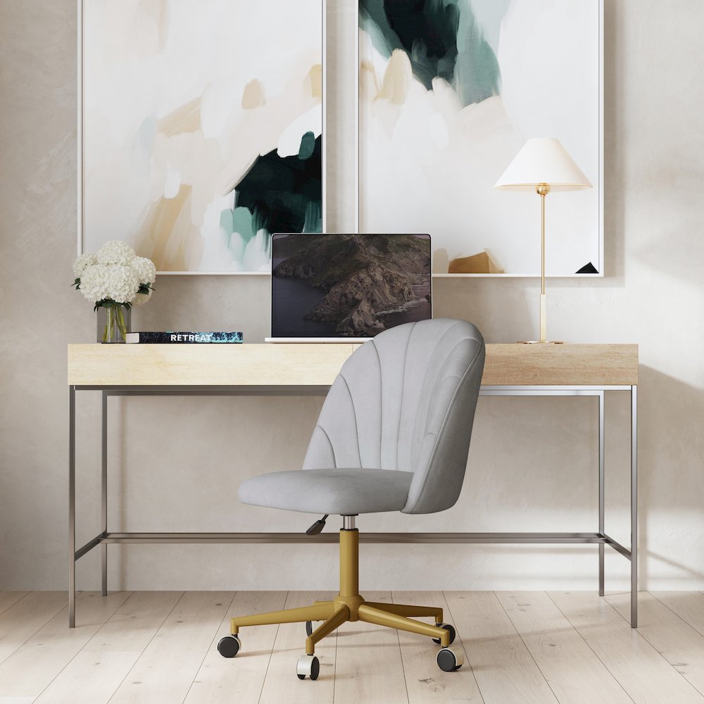Adalynn Desk Chair Light Gray. Picture 6
