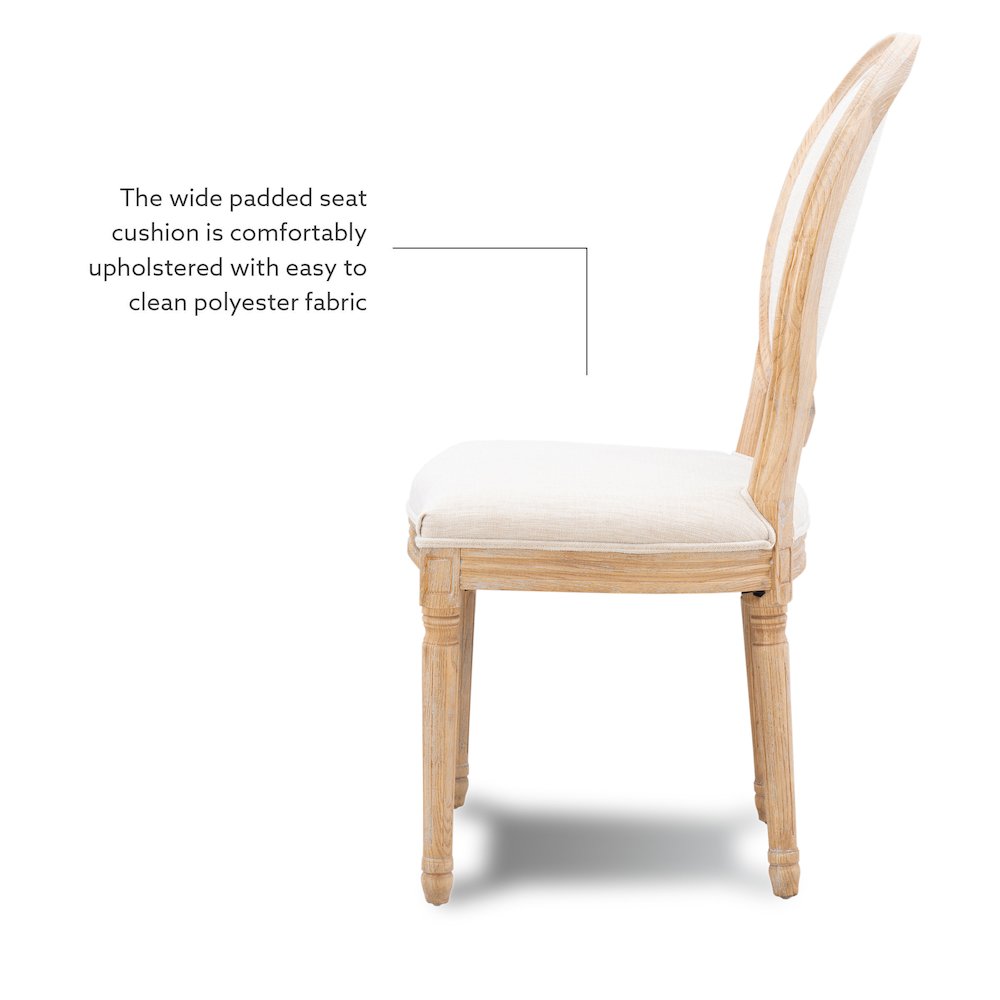 Avalon Linen Oval Back Chair Set Of Two. Picture 9
