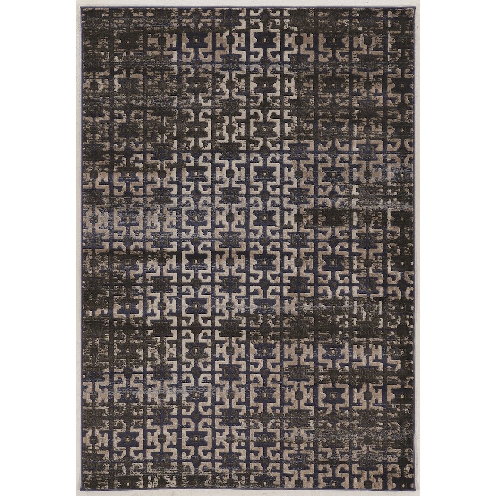 Jewel Maze Navy & Beige 8x10.3, Rug. Picture 1