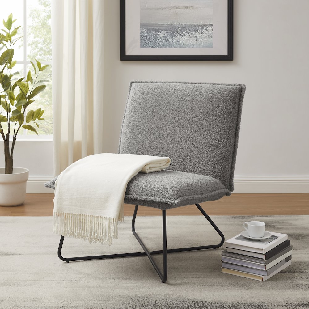 Kelvin Sherpa Grey Chair. Picture 4