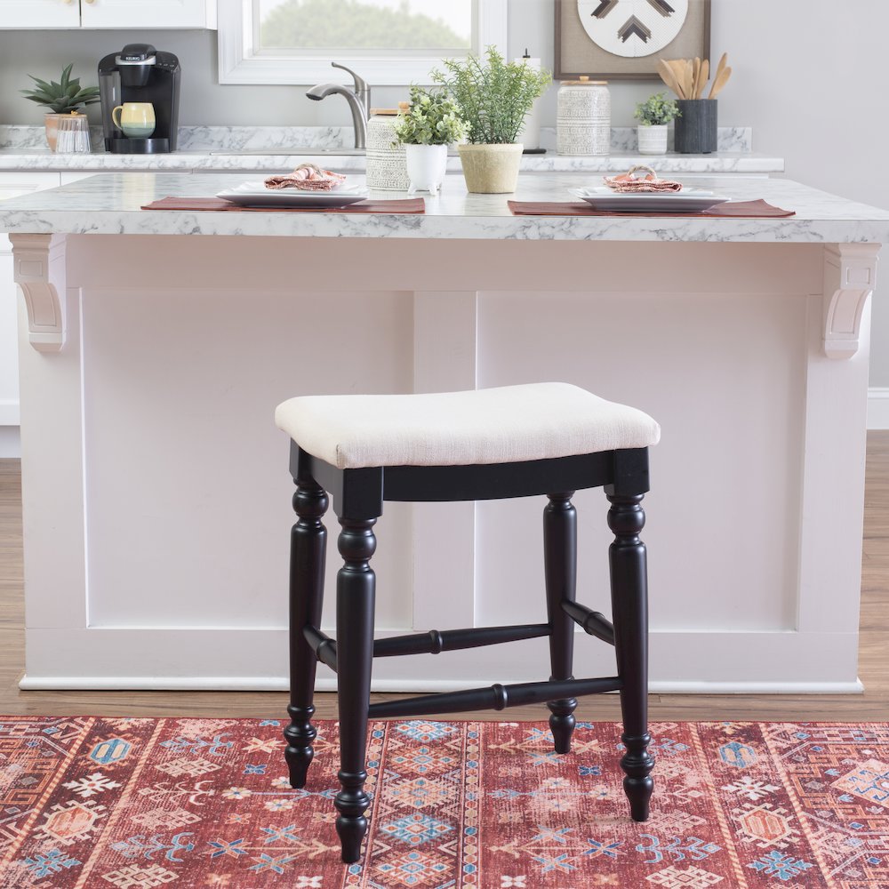 Marino Black Backless Counter Stool. Picture 3