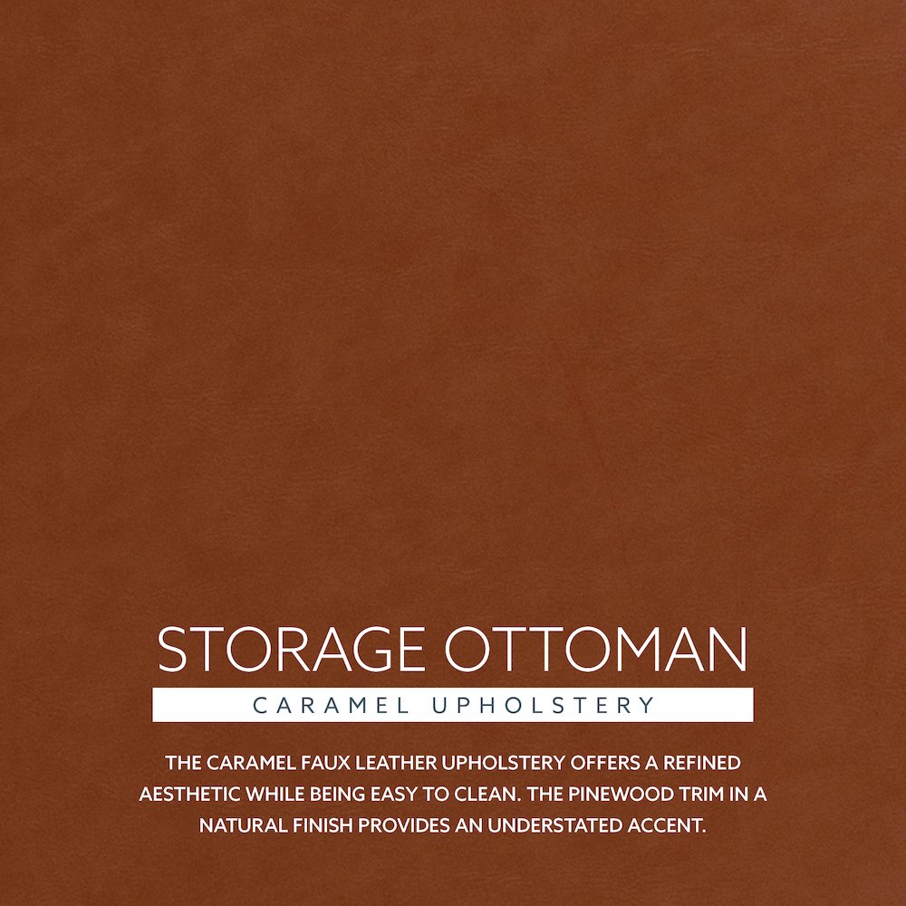 Blanche Storage Ottoman Caramel Pu. Picture 10