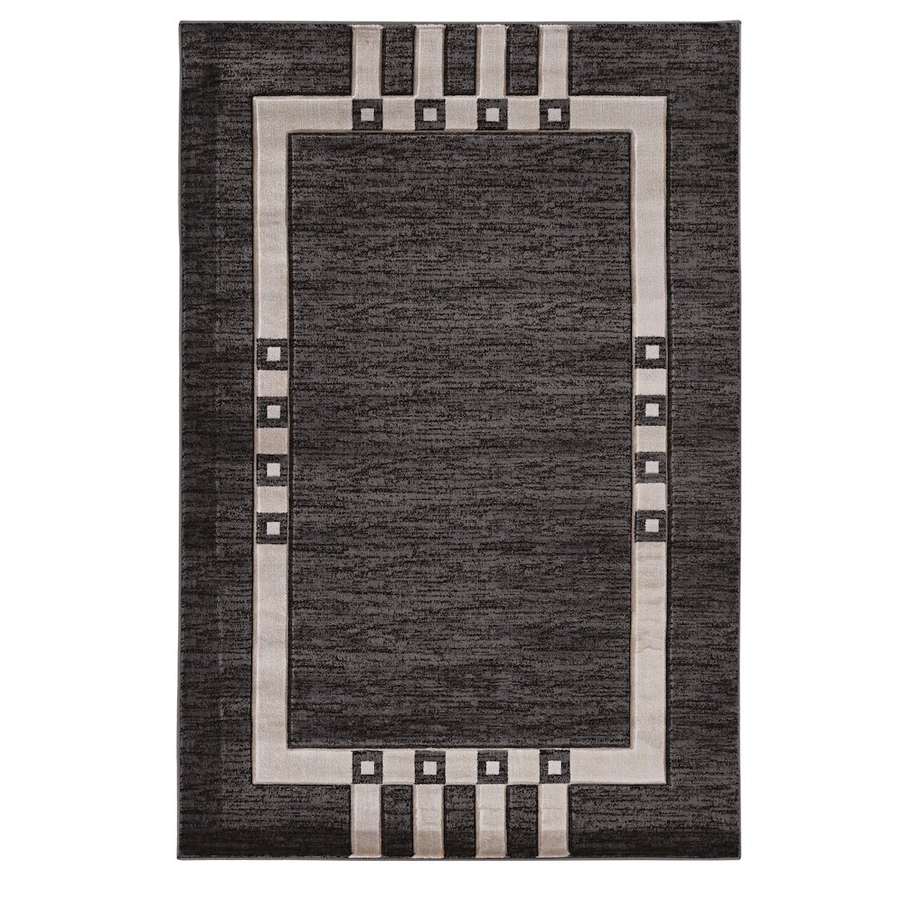 Milan Astoria Black & Ivory 5x7.6, Rug. Picture 1