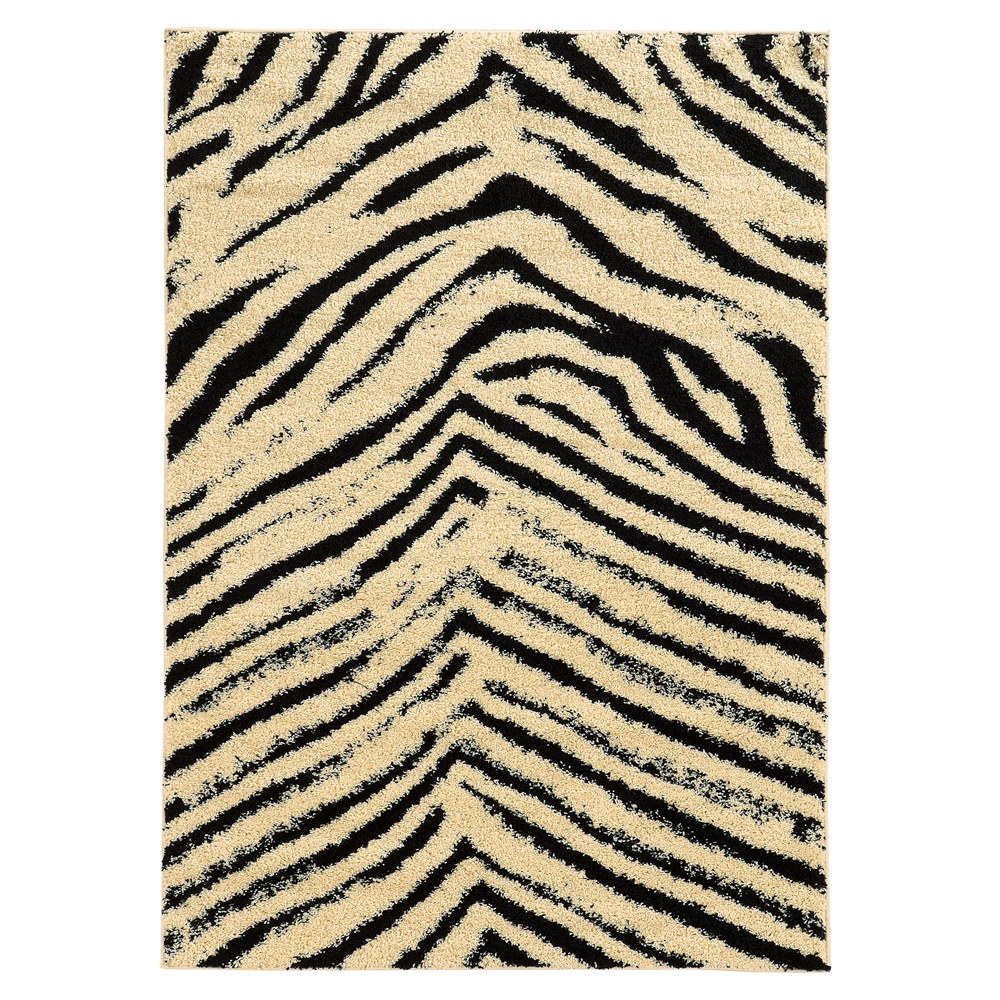 Moroccan Sahara Ivory & Black 5x7, Rug. Picture 1