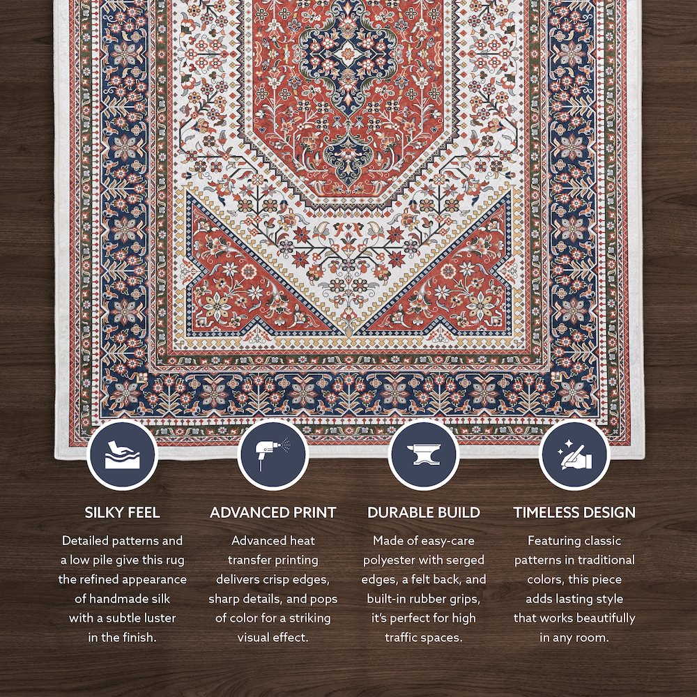 Emerald Bayer Red & Navy 6.7x9.7, Rug. Picture 2