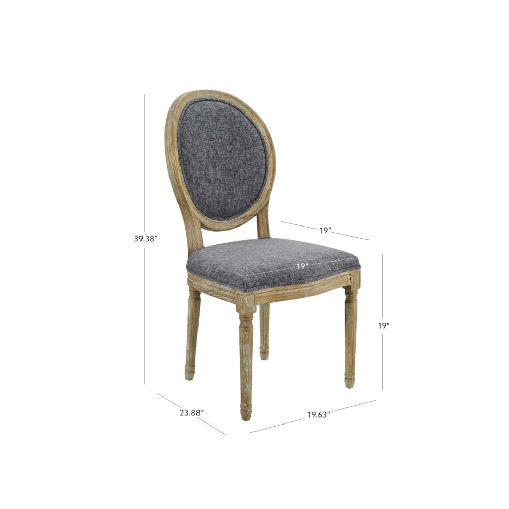 Avalon Charcoal Oval Back Chair Set Of Two. Picture 9