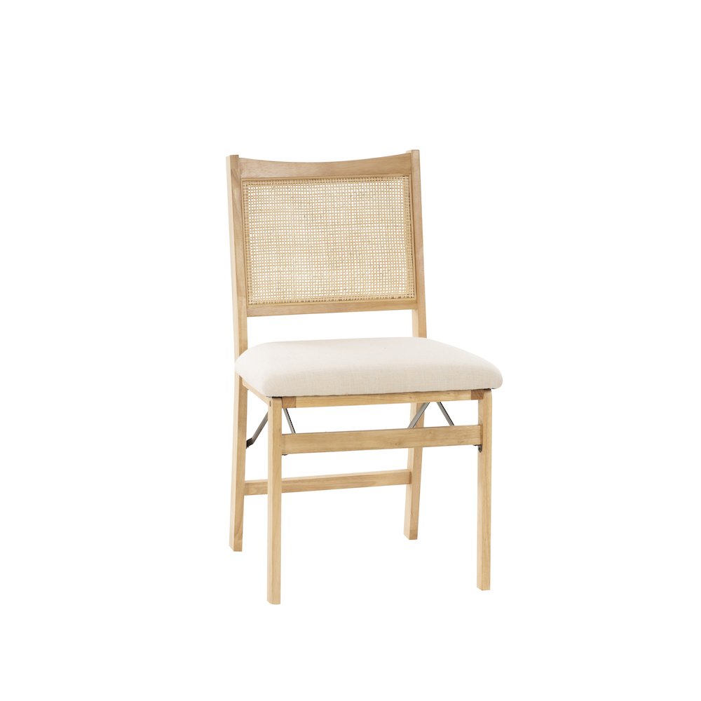 Bina Rattan Cane Folding Dining Side Chair, Beige. Picture 10