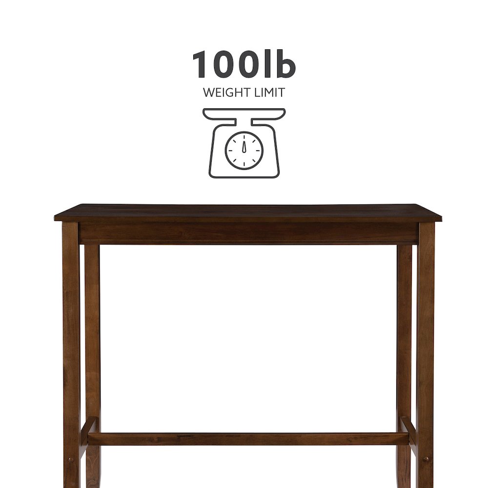 Claridge 42 Inch Bar Height Pub Table, Rustic Brown. Picture 11