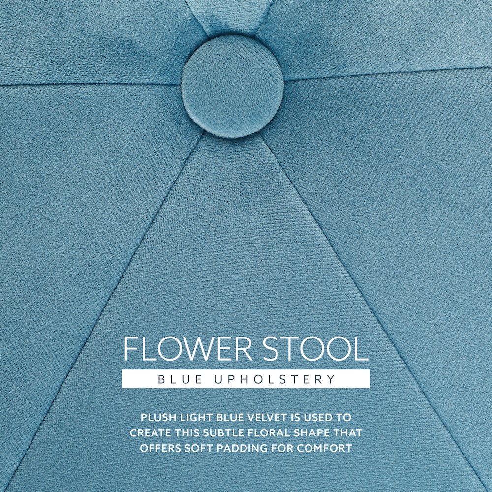 Seraphina Accent Vanity Stool, Blue. Picture 10