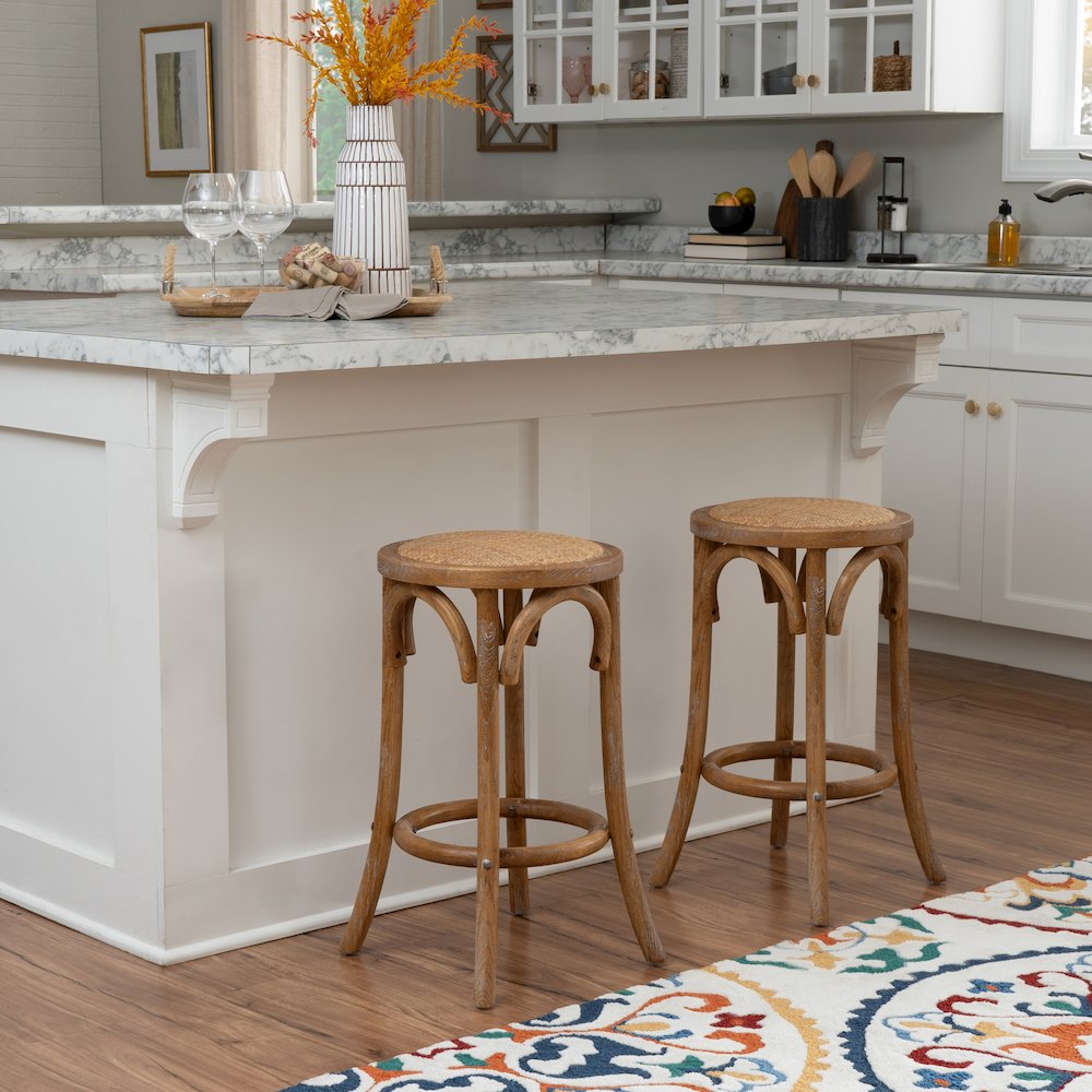 Rae Rattan Seat Backless Counter Stool. Picture 2