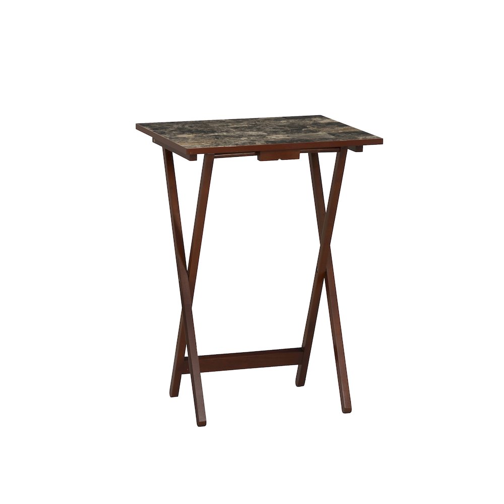 Tray Table Set Faux Marble -Brown. Picture 12