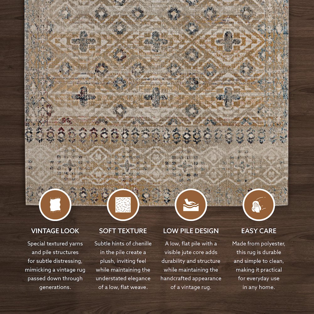 Great Zero Leopold Sand & Blue 3x5, Rug. Picture 2