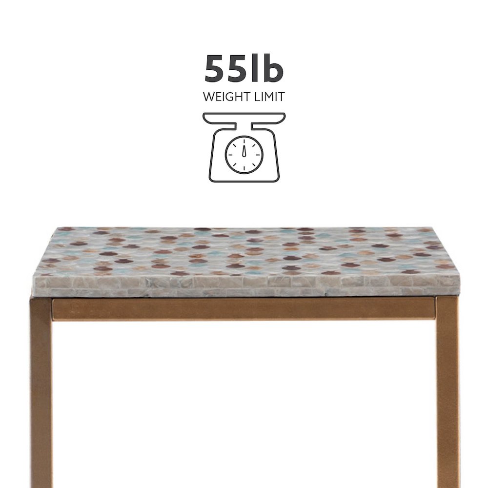 Priscille Capiz Fish Mosaic Accent C Table. Picture 13