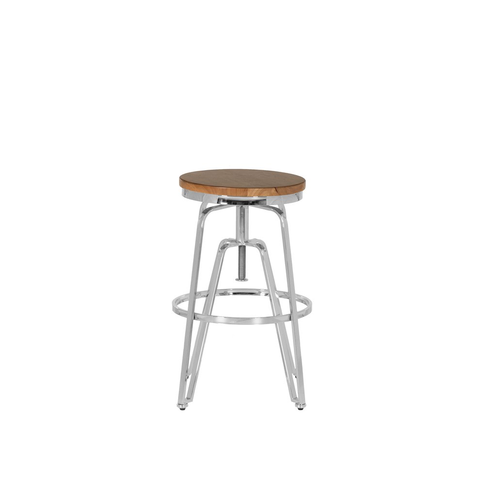 Tatum Wood and Metal Adjustable Stool Silver. Picture 3