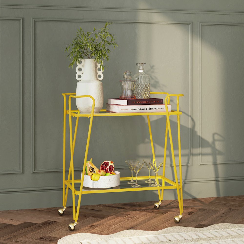 Yellow Mid-Century Bar Cart. Picture 6