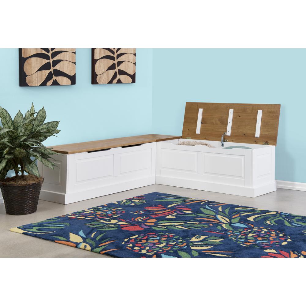 Tobin Backless Two Tone Breakfast Nook, Natural And White. Picture 19