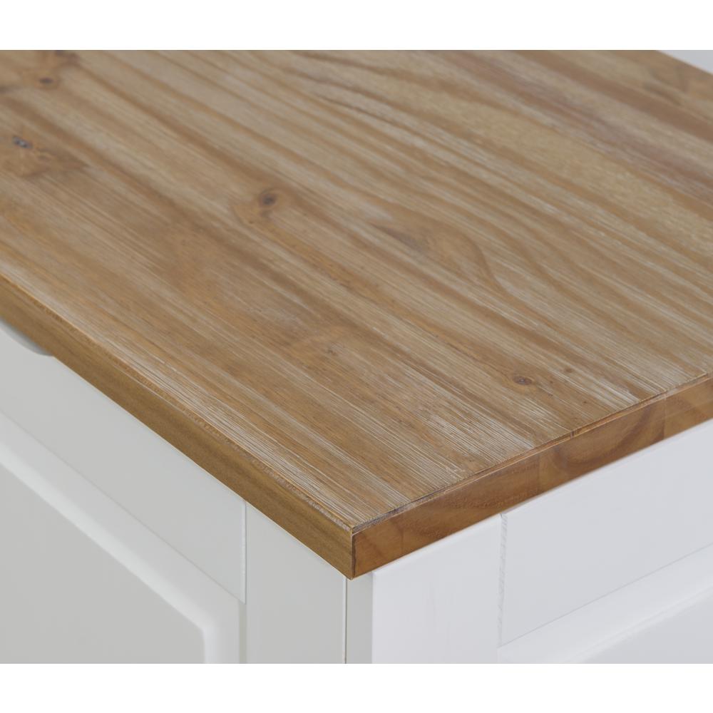 Tobin Backless Two Tone Breakfast Nook, Natural And White. Picture 21