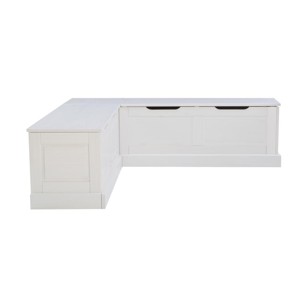 Tobin Backless Corner Breakfast Nook, White. Picture 2