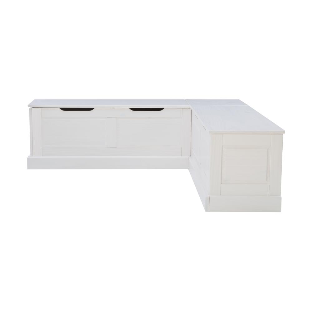 Tobin Backless Corner Breakfast Nook, White. Picture 3