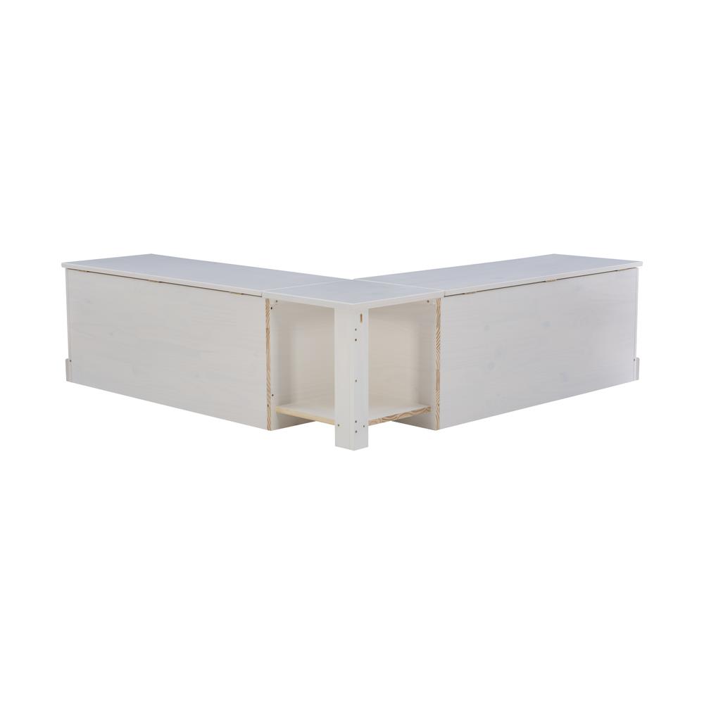 Tobin Backless Corner Breakfast Nook, White. Picture 4