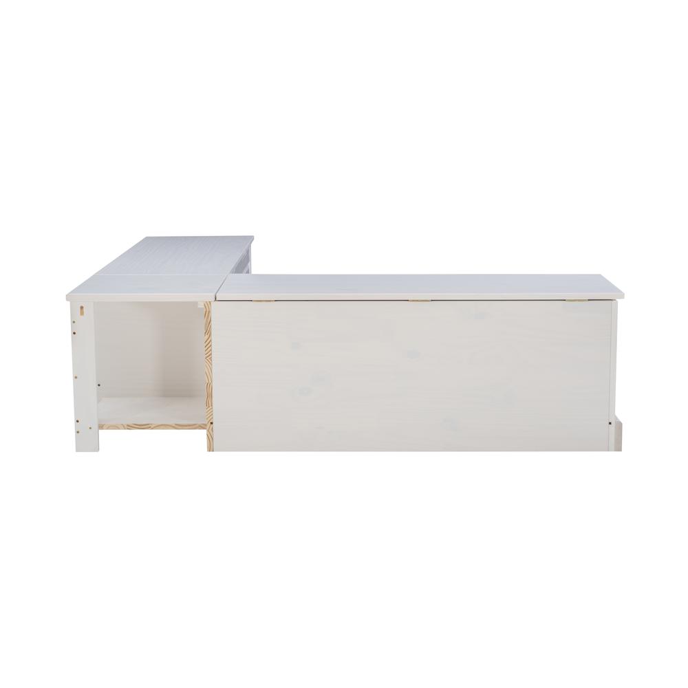 Tobin Backless Corner Breakfast Nook, White. Picture 5