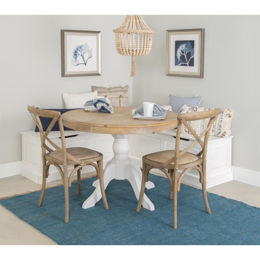 Tobin Backless Corner Breakfast Nook, White. Picture 11