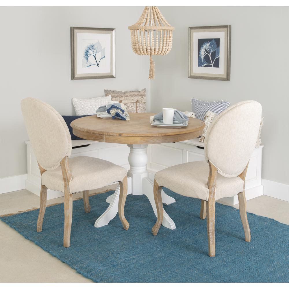 Tobin Backless Corner Breakfast Nook, White. Picture 13