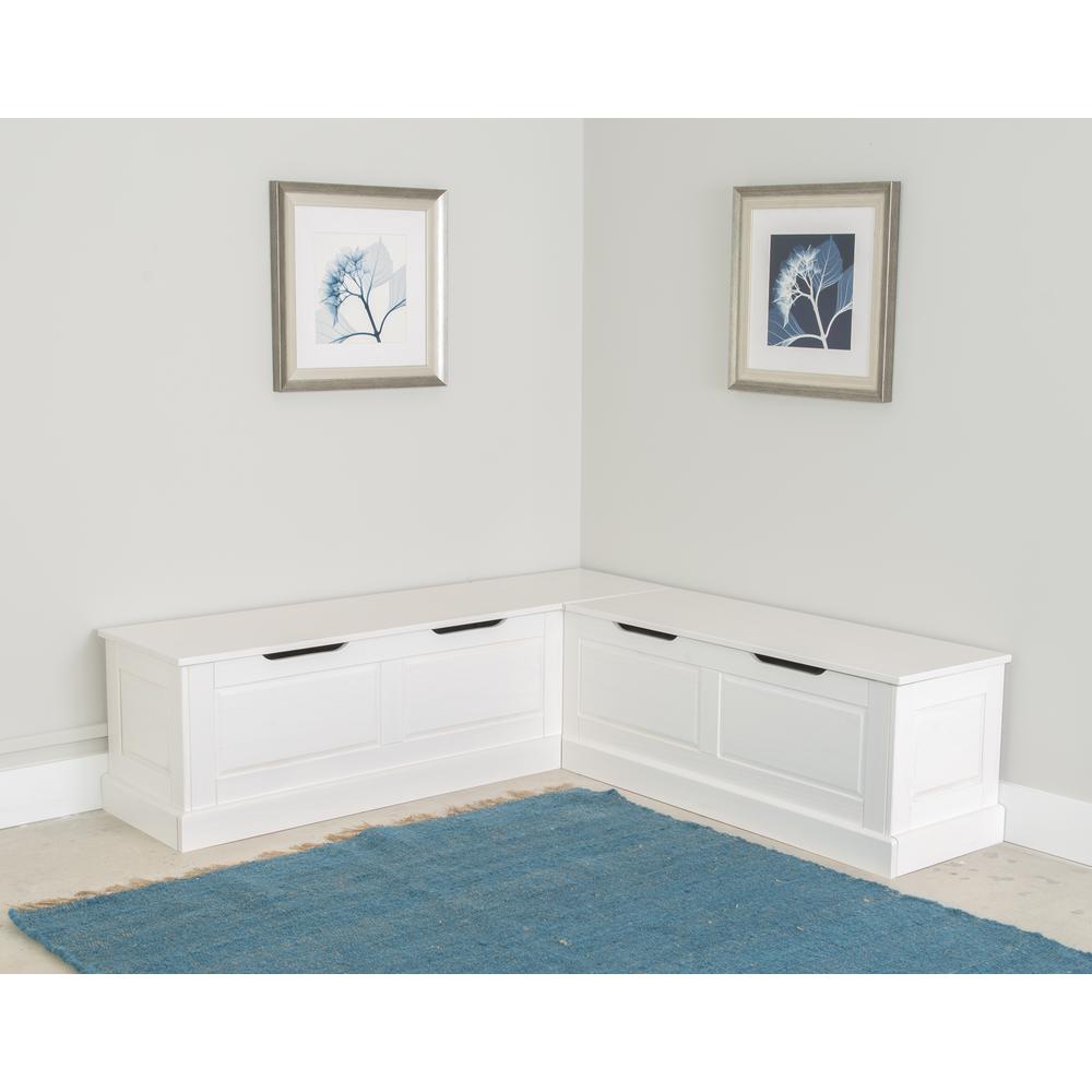 Tobin Backless Corner Breakfast Nook, White. Picture 17