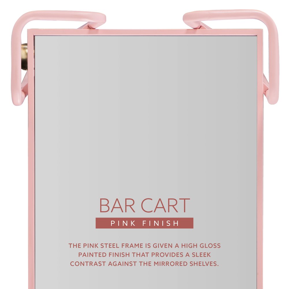 Pink Mid-Century Bar Cart. Picture 12