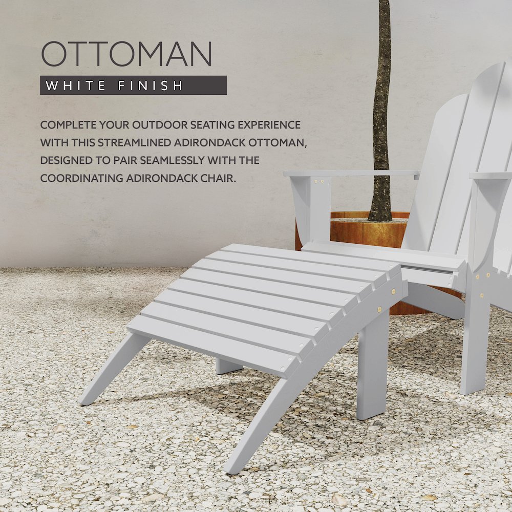 White Adirondack Ottoman. Picture 10