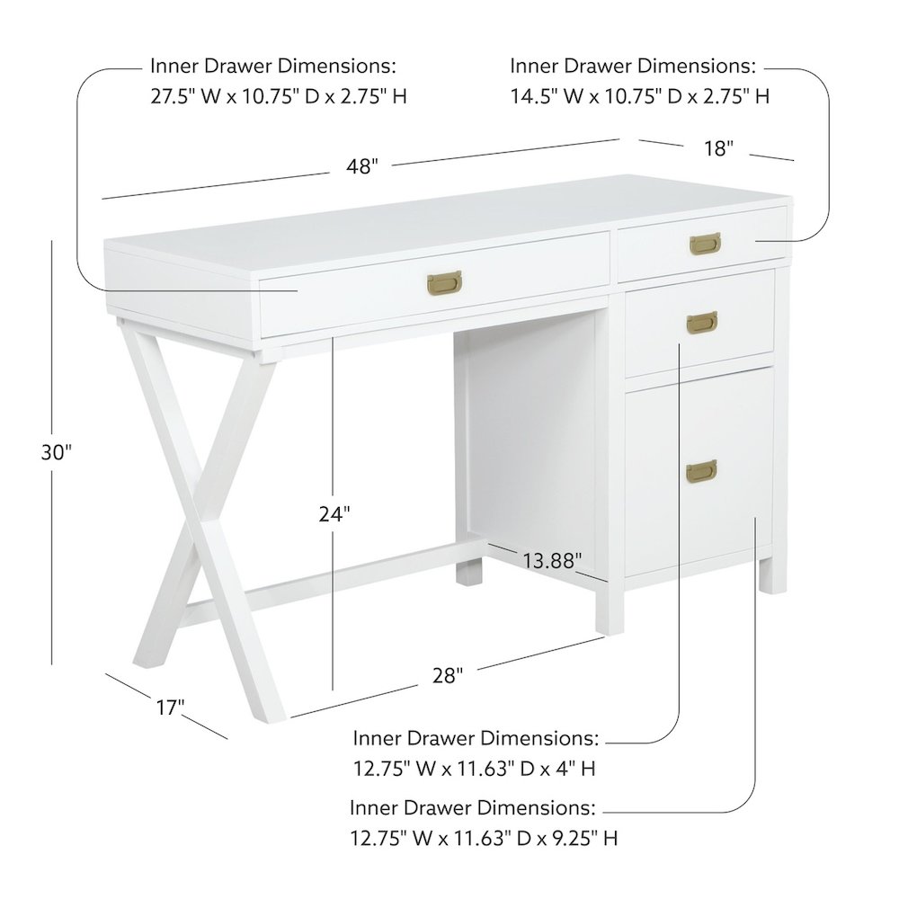 Peggy Side Storage Desk White. Picture 18