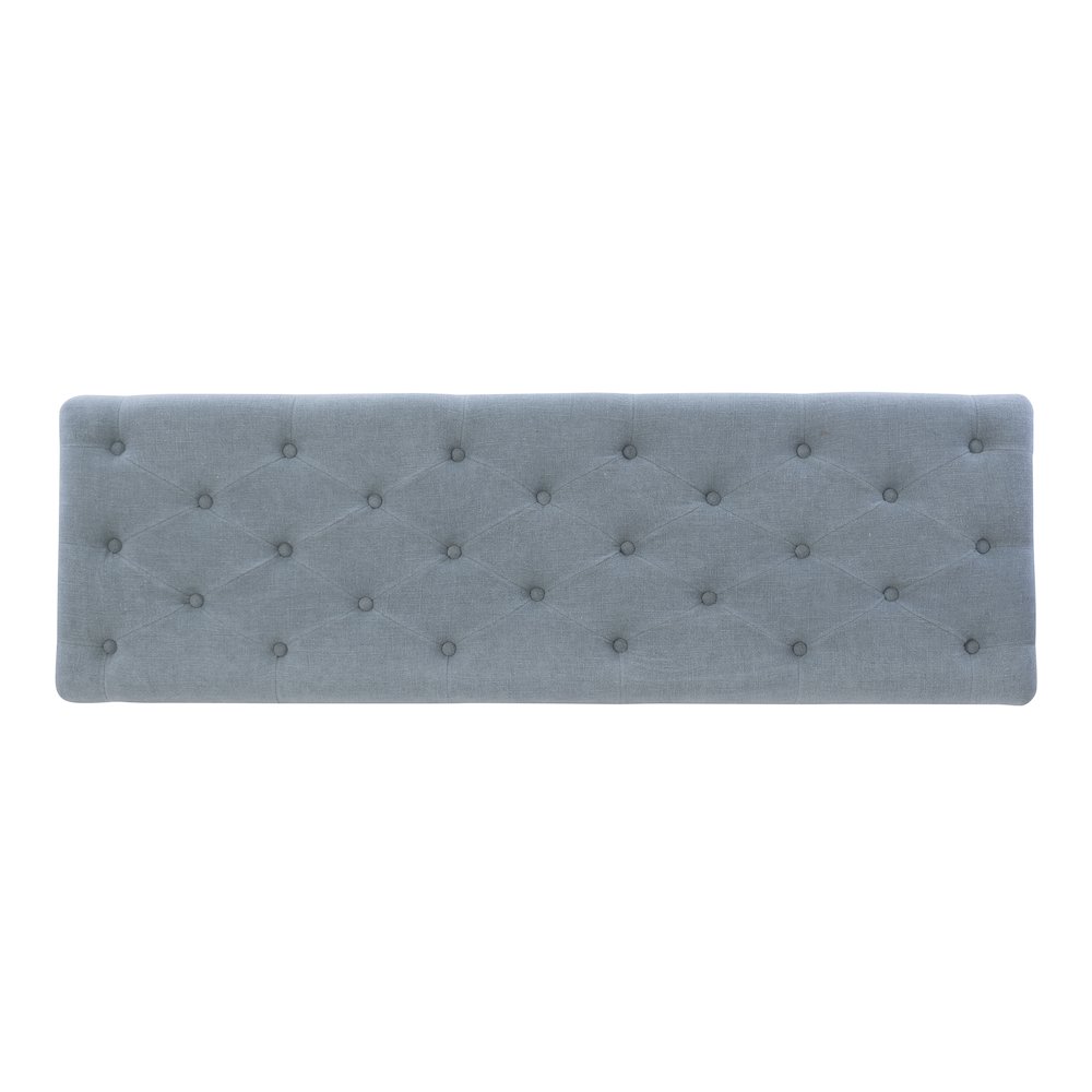 Isabelle Washed Blue Linen 62 Inches Bench. Picture 6