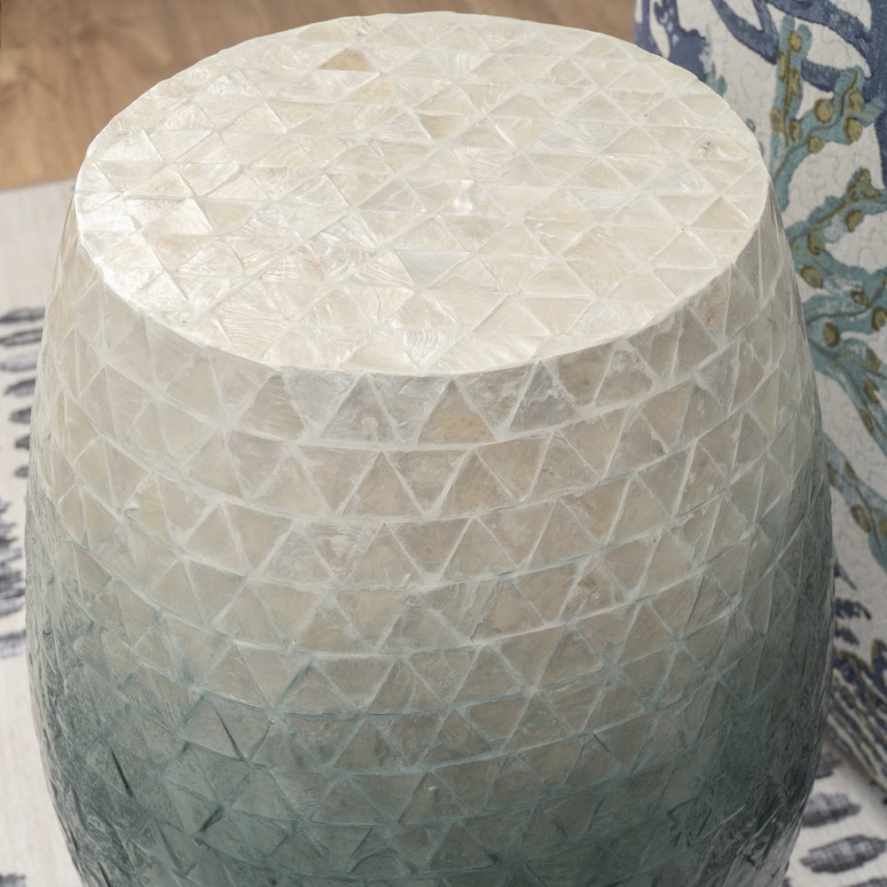 Prianna Ombre Capiz Mosaic Drum Table. Picture 2