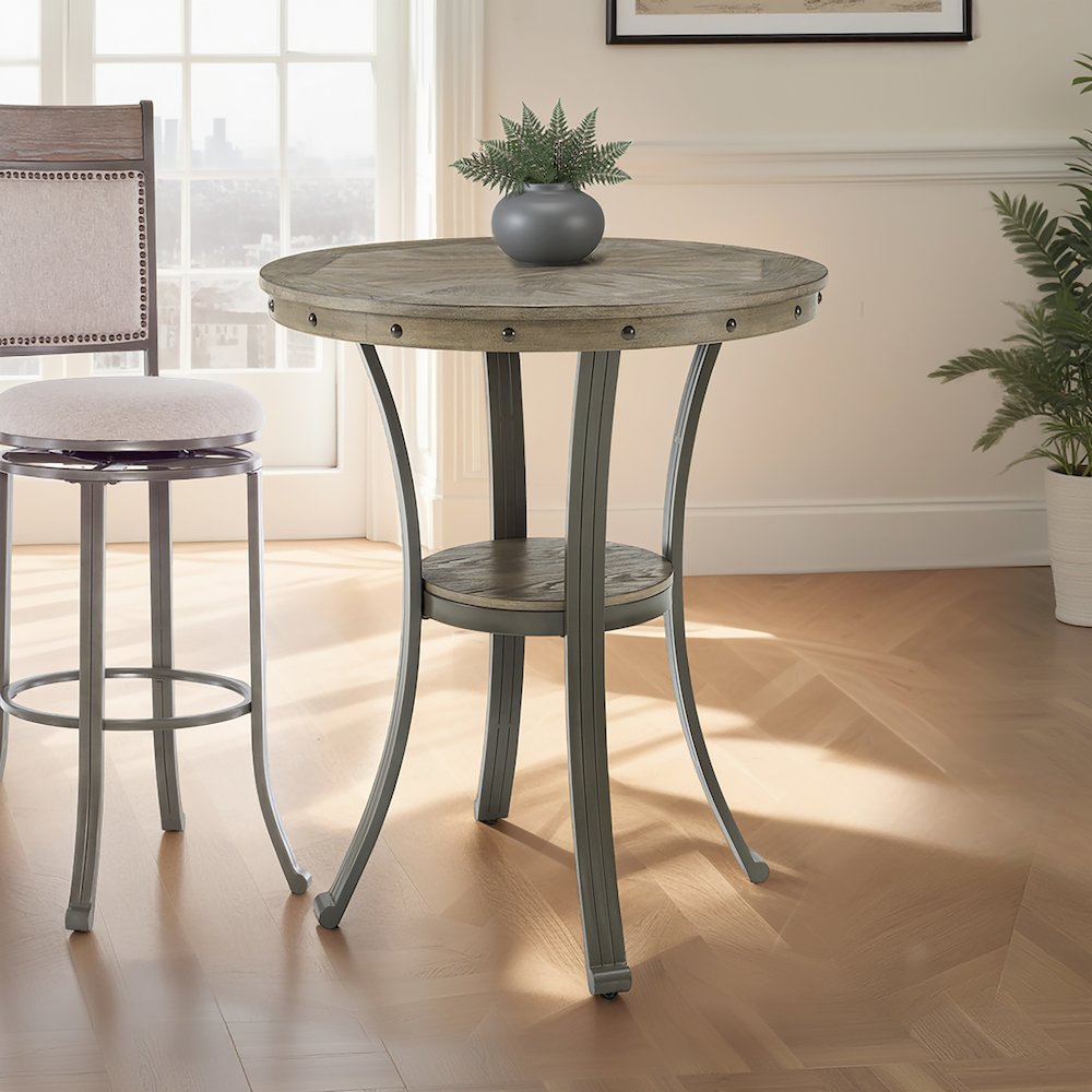 Franklin Pub Table, Pewter. Picture 2