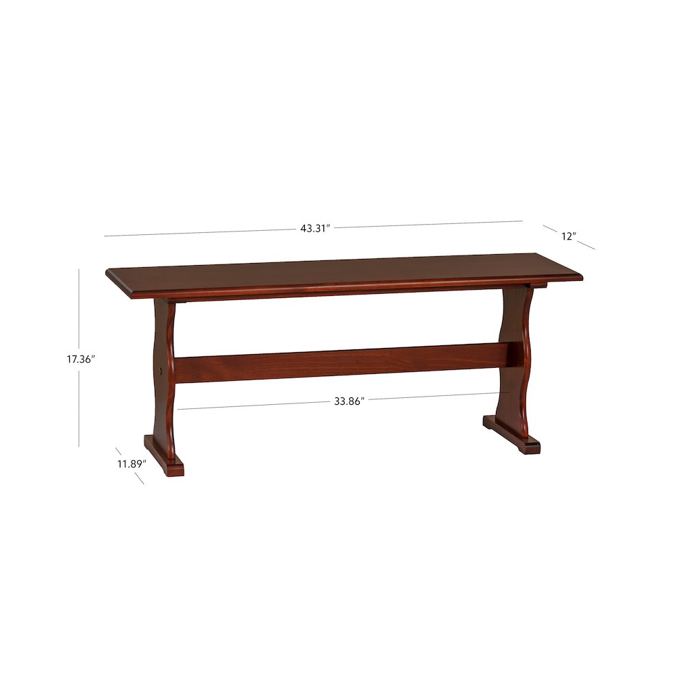 Chelsea Walnut Bench. Picture 7